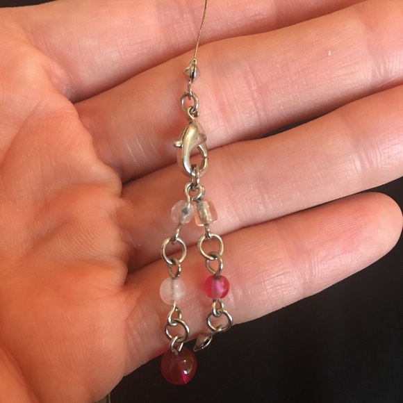 Vintage Floating Pink Beaded Fish Line Necklace - Picture 3 of 10